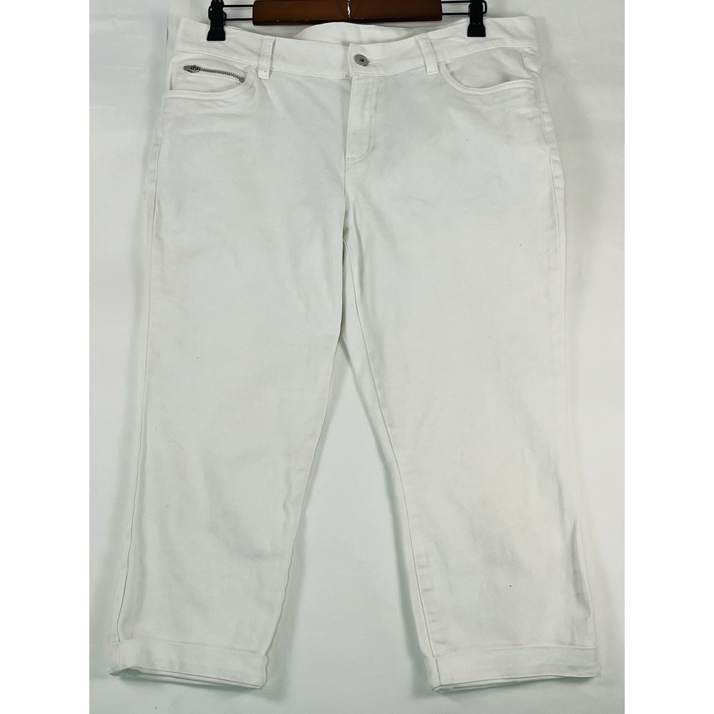 Sunset Road Women's Capris Sz 10‎ White Cotton Pockets Summer